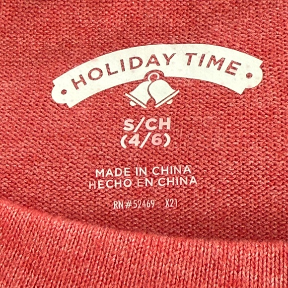 Women's Red Christmas Crew Neck Long Sleeve Shirt Relaxed Fit Size Small - Picture 6 of 6